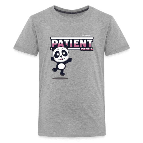 Patient Panda Character Comfort Kids Tee - heather gray