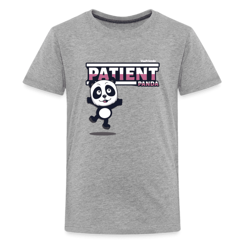 Patient Panda Character Comfort Kids Tee - heather gray