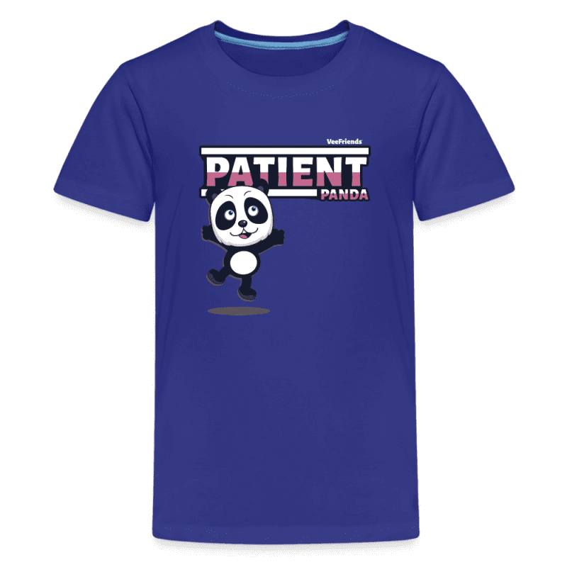 Patient Panda Character Comfort Kids Tee - royal blue