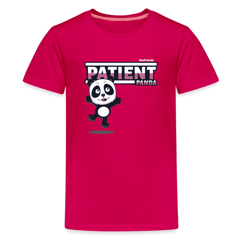 Patient Panda Character Comfort Kids Tee - dark pink