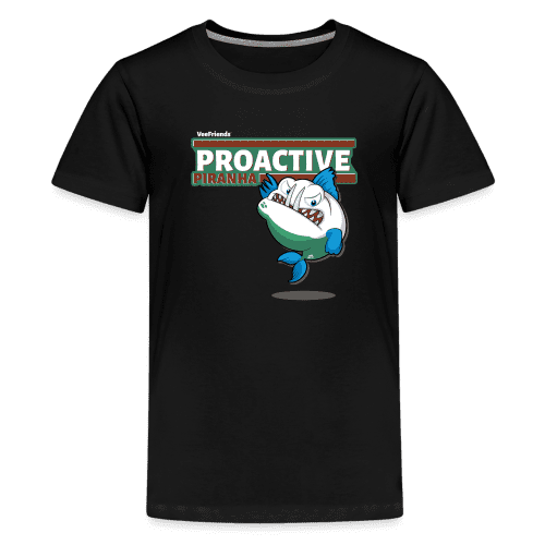 Proactive Piranha Character Comfort Kids Tee - black