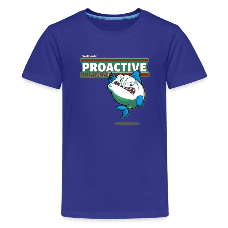 Proactive Piranha Character Comfort Kids Tee - royal blue