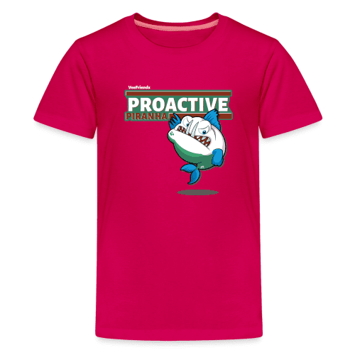 Proactive Piranha Character Comfort Kids Tee - dark pink