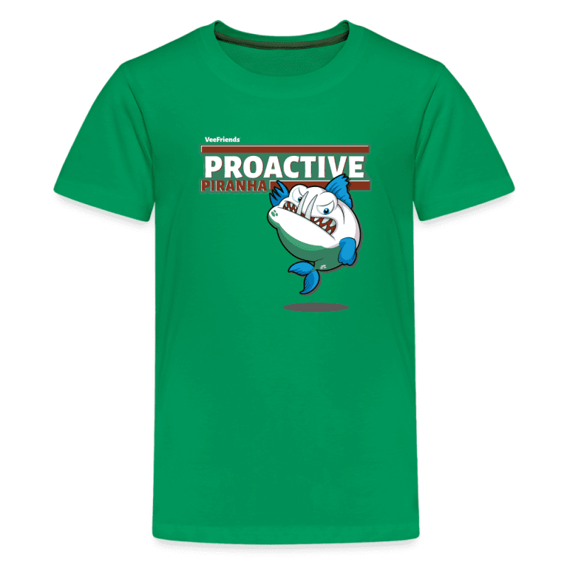 Proactive Piranha Character Comfort Kids Tee - kelly green