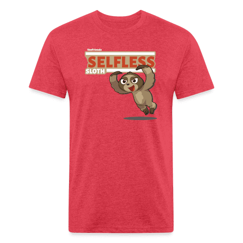 Selfless Sloth Character Comfort Adult Tee - heather red