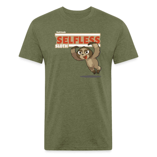 Selfless Sloth Character Comfort Adult Tee - heather military green