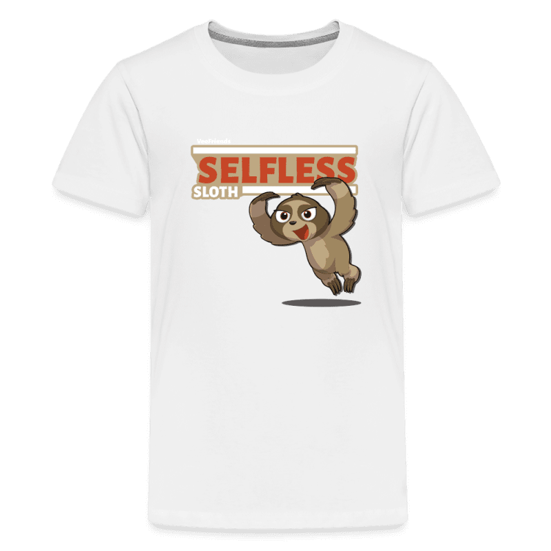 Selfless Sloth Character Comfort Kids Tee - white