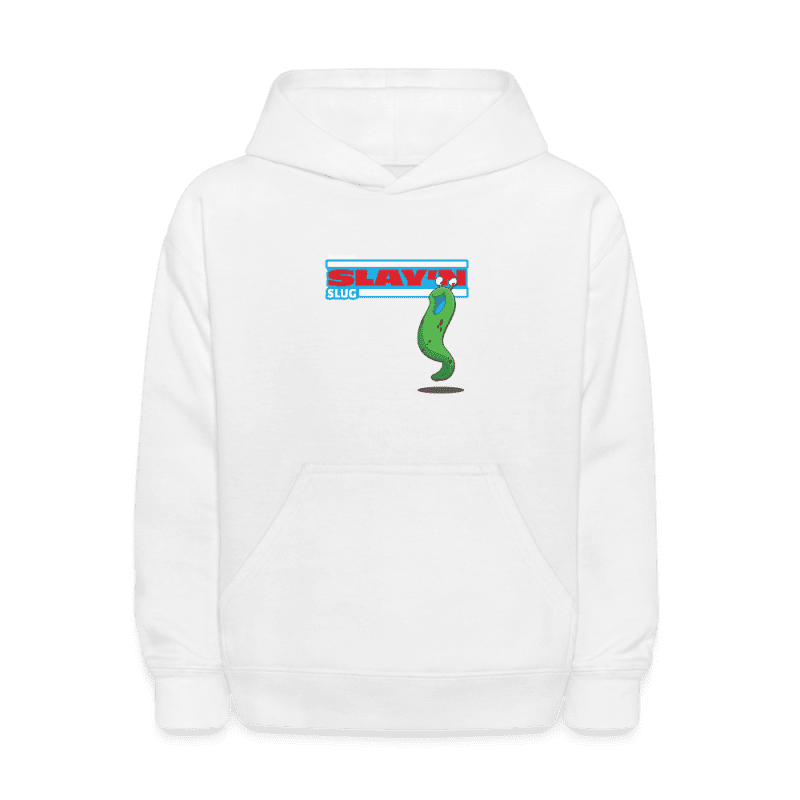 Slay'n Slug Character Comfort Kids Hoodie - white