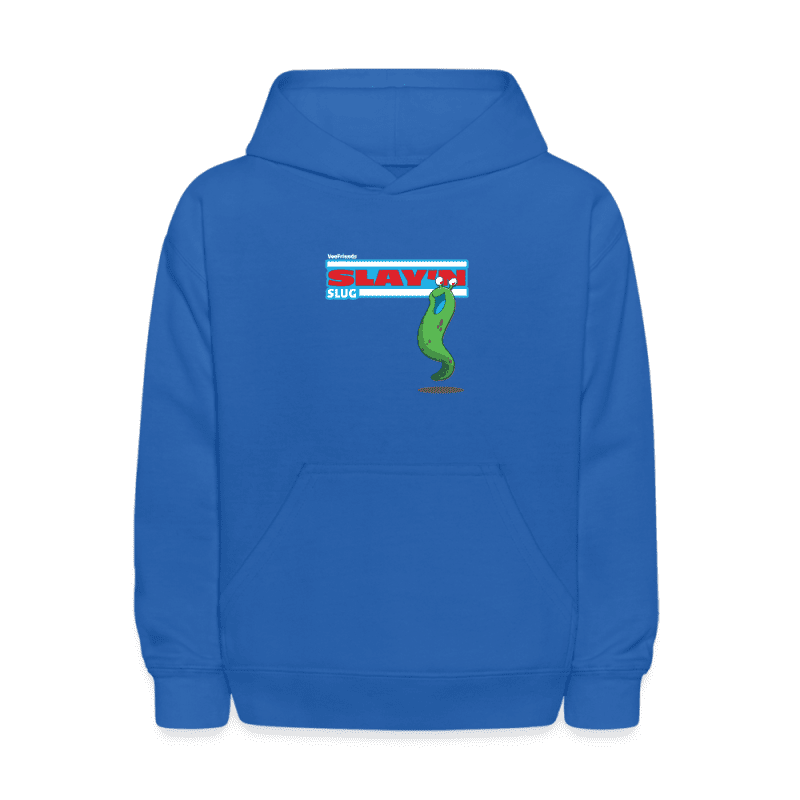 Slay'n Slug Character Comfort Kids Hoodie - royal blue