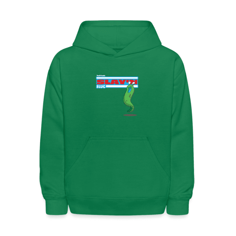 Slay'n Slug Character Comfort Kids Hoodie - kelly green