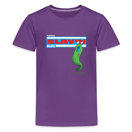 Slay'n Slug Character Comfort Kids Tee - purple