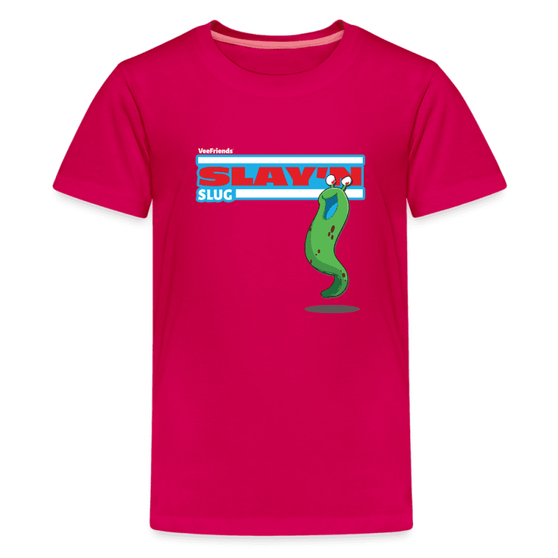 Slay'n Slug Character Comfort Kids Tee - dark pink