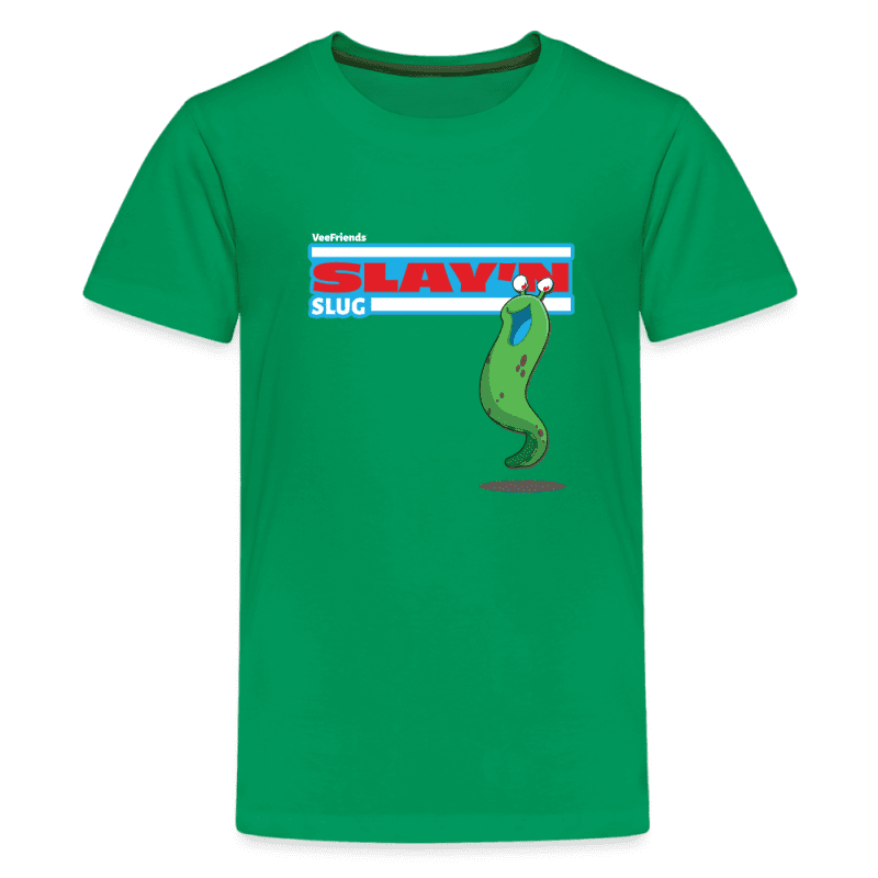 Slay'n Slug Character Comfort Kids Tee - kelly green