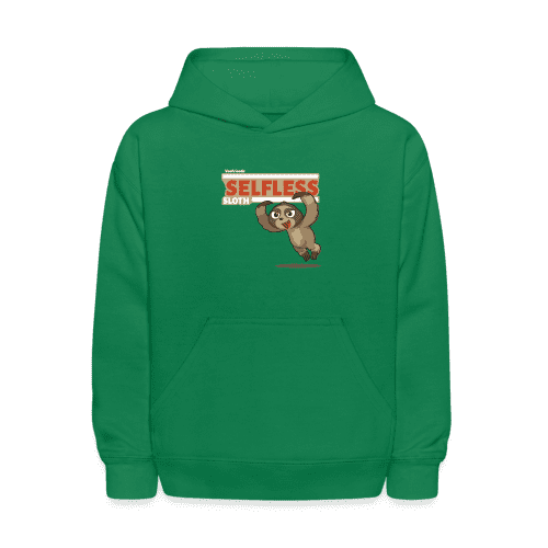 Selfless Sloth Character Comfort Kids Hoodie - kelly green