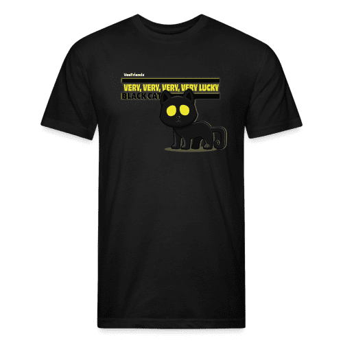 Very, Very, Very, Very Lucky Black Cat Character Comfort Adult Tee - black