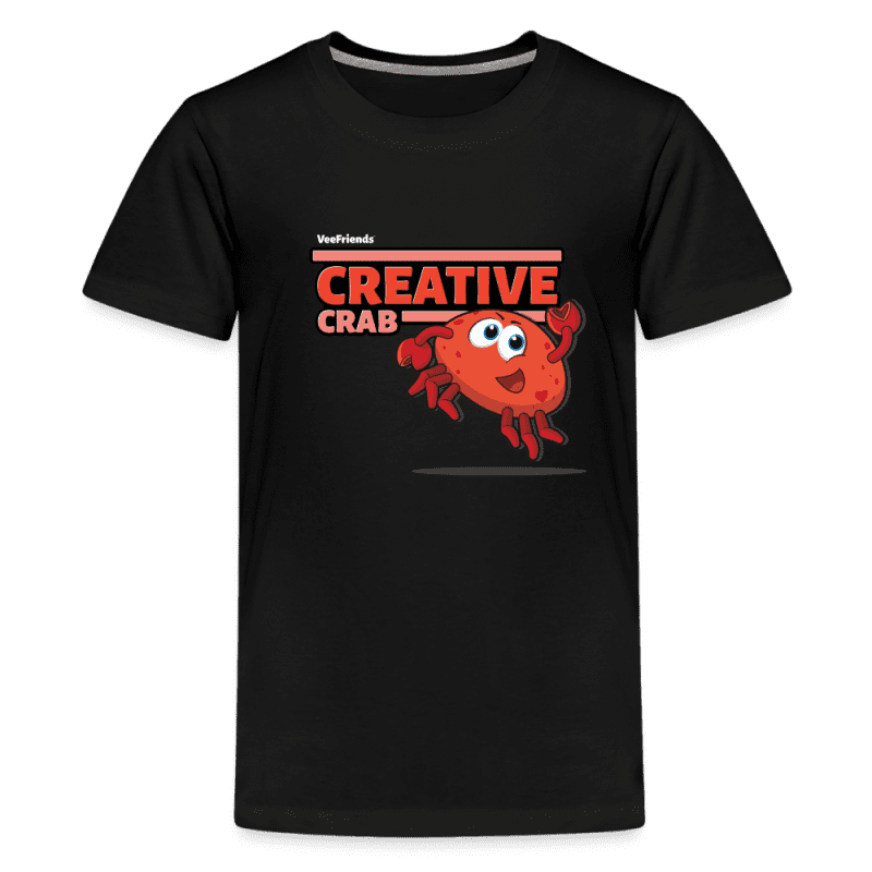 Creative Crab Character Comfort Kids Tee - black