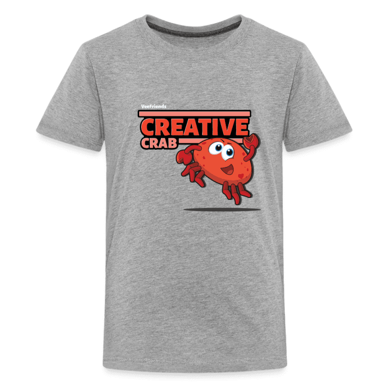 Creative Crab Character Comfort Kids Tee - heather gray