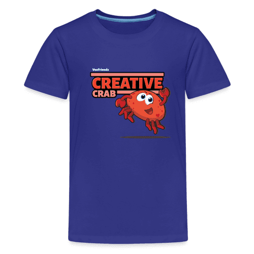 Creative Crab Character Comfort Kids Tee - royal blue