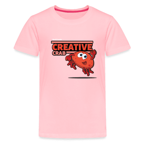 Creative Crab Character Comfort Kids Tee - pink