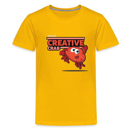 Creative Crab Character Comfort Kids Tee - sun yellow