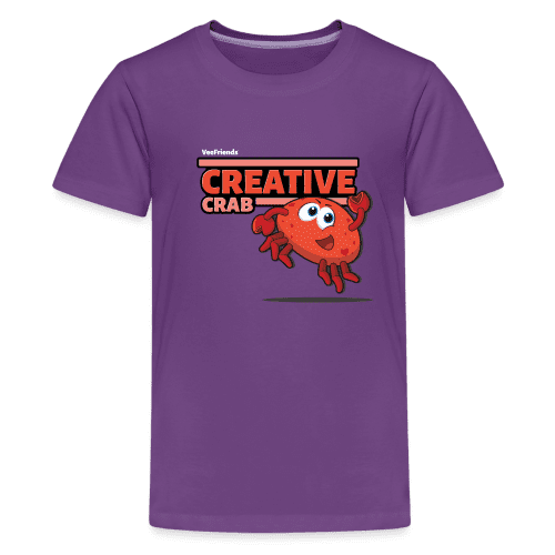 Creative Crab Character Comfort Kids Tee - purple