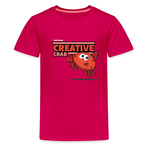 Creative Crab Character Comfort Kids Tee - dark pink