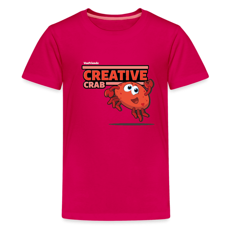 Creative Crab Character Comfort Kids Tee - dark pink