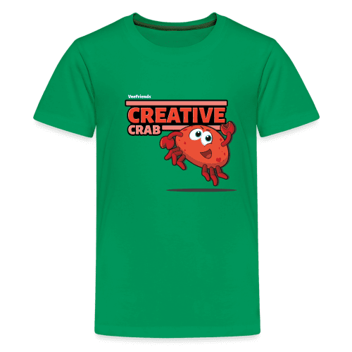 Creative Crab Character Comfort Kids Tee - kelly green