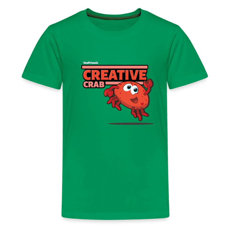 Creative Crab Character Comfort Kids Tee - kelly green