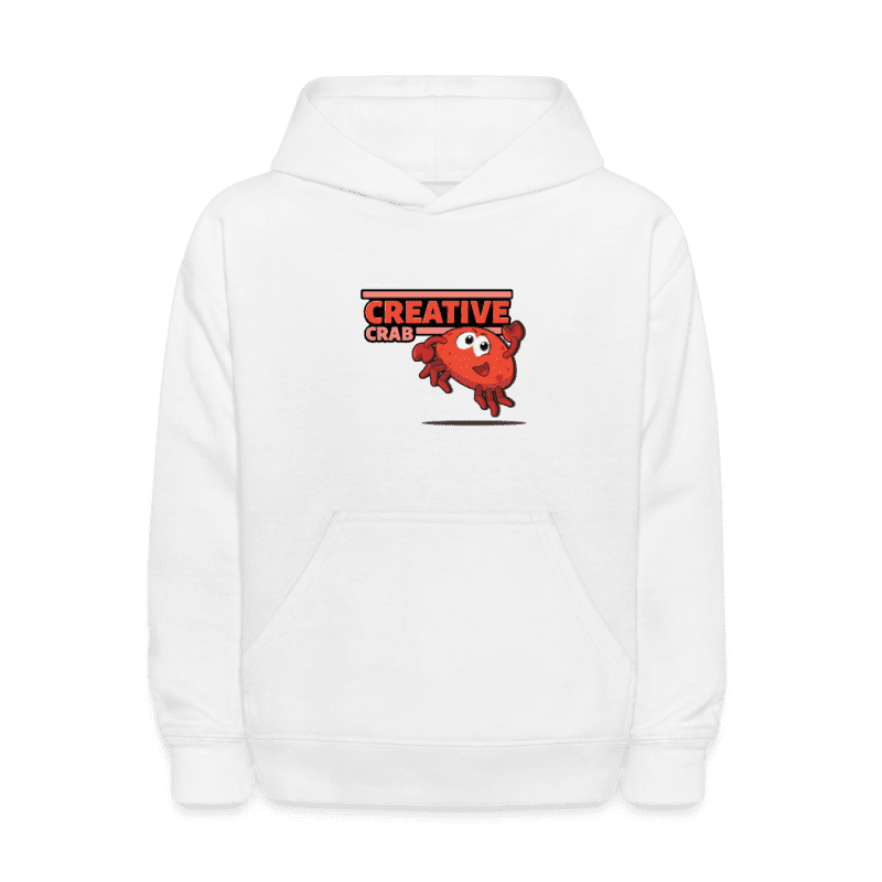 Creative Crab Character Comfort Kids Hoodie - white