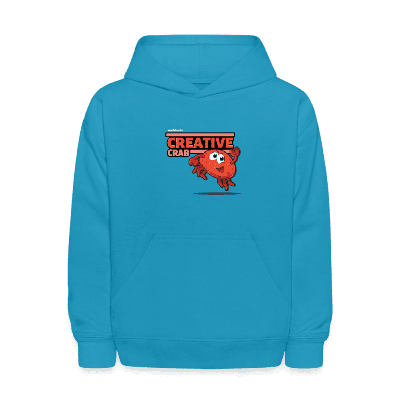 Creative Crab Character Comfort Kids Hoodie - turquoise