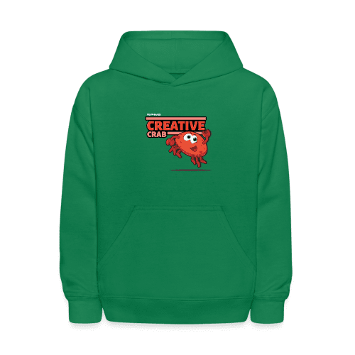 Creative Crab Character Comfort Kids Hoodie - kelly green