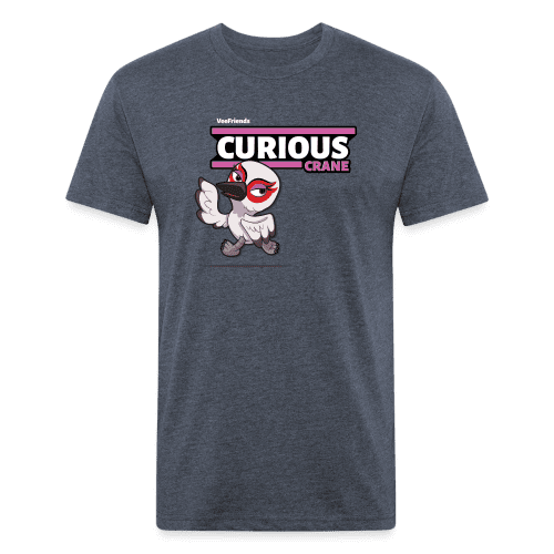 Curious Crane Character Comfort Adult Tee - heather navy