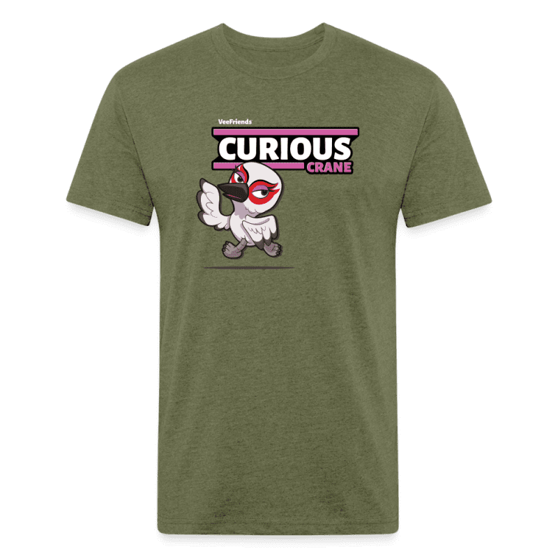 Curious Crane Character Comfort Adult Tee - heather military green