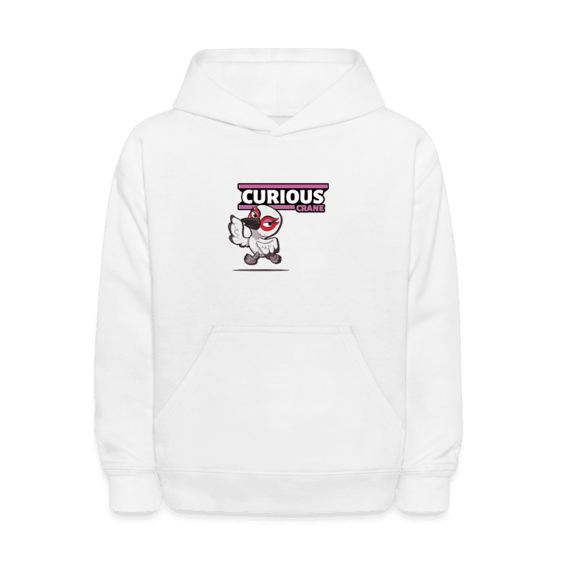 Curious Crane Character Comfort Kids Hoodie - white