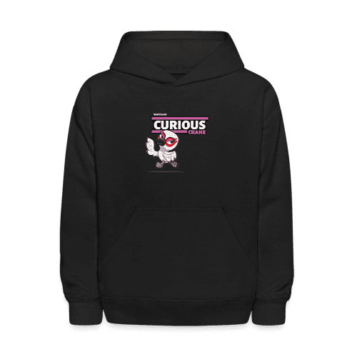 Curious Crane Character Comfort Kids Hoodie - black