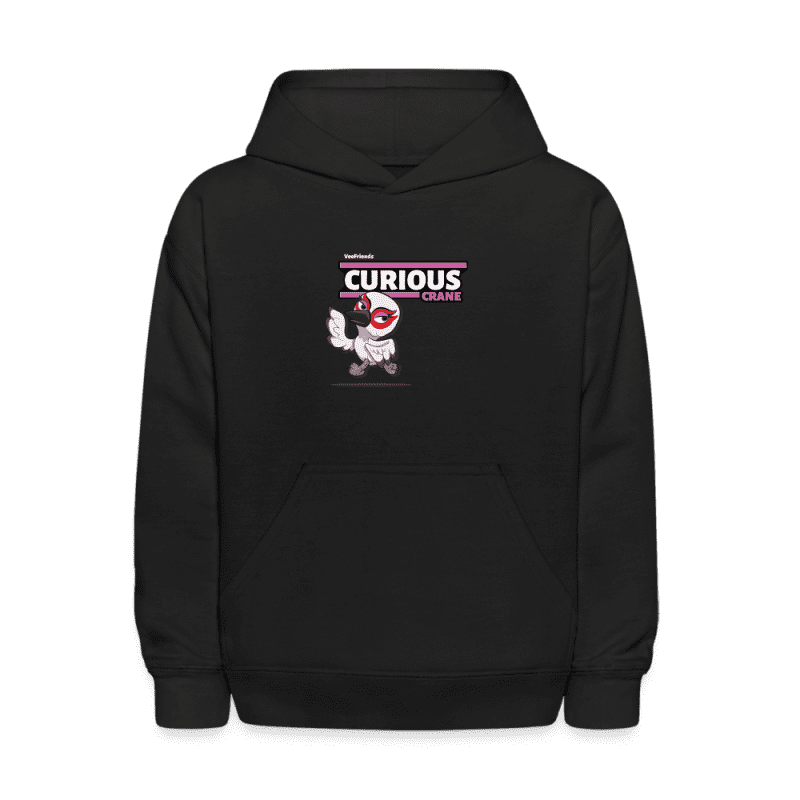 Curious Crane Character Comfort Kids Hoodie - black