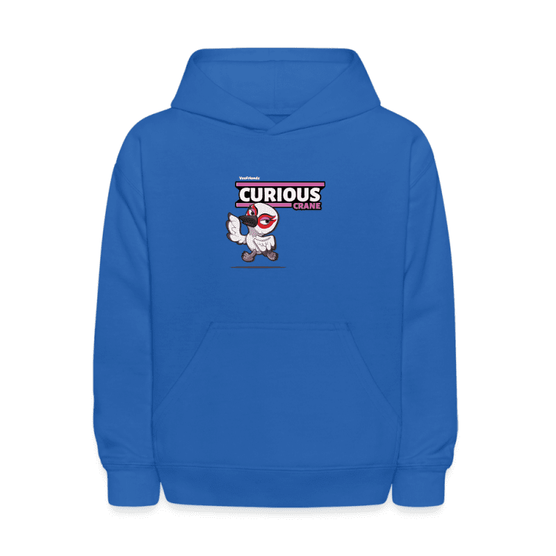 Curious Crane Character Comfort Kids Hoodie - royal blue