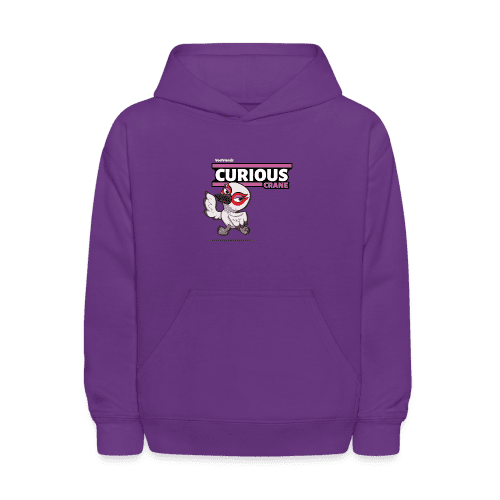 Curious Crane Character Comfort Kids Hoodie - purple