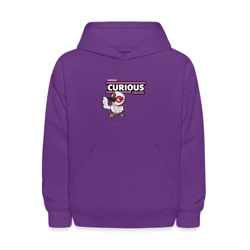 Curious Crane Character Comfort Kids Hoodie - purple