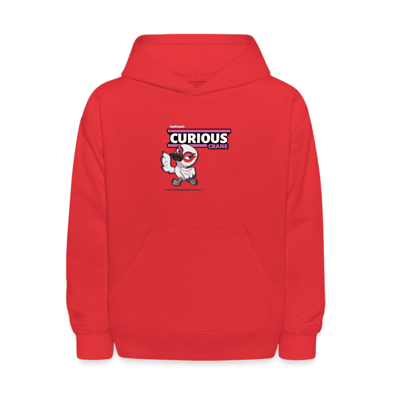 Curious Crane Character Comfort Kids Hoodie - red