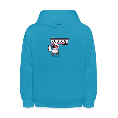 Curious Crane Character Comfort Kids Hoodie - turquoise