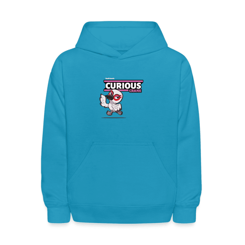 Curious Crane Character Comfort Kids Hoodie - turquoise