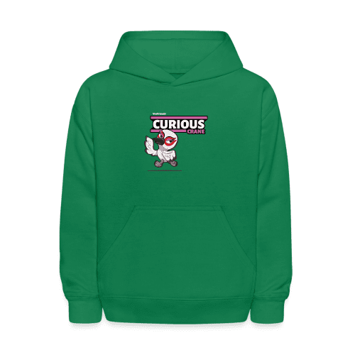 Curious Crane Character Comfort Kids Hoodie - kelly green