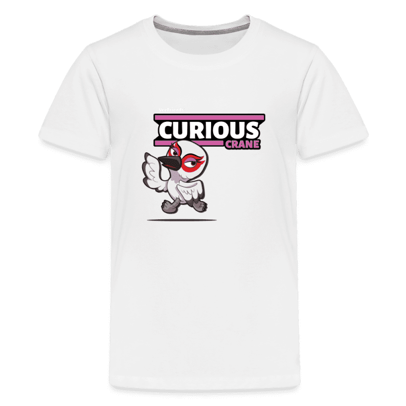 Curious Crane Character Comfort Kids Tee - white