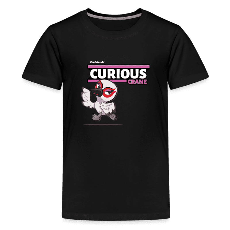 Curious Crane Character Comfort Kids Tee - black