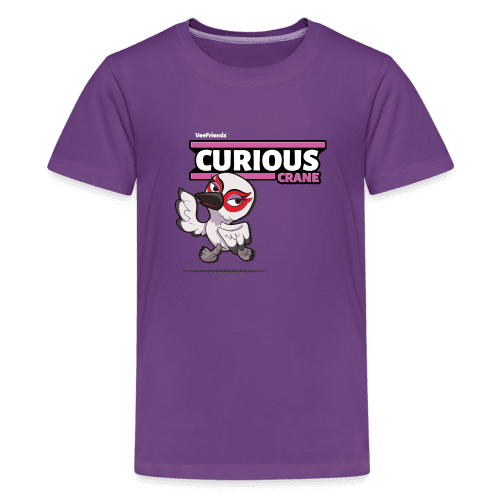 Curious Crane Character Comfort Kids Tee - purple