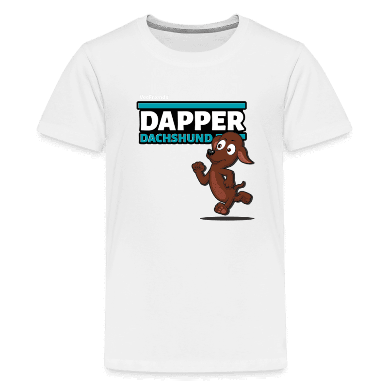 Dapper Dachshund Character Comfort Kids Tee - white