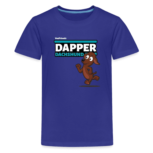 Dapper Dachshund Character Comfort Kids Tee - royal blue