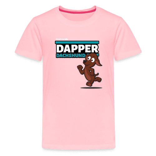 Dapper Dachshund Character Comfort Kids Tee - pink